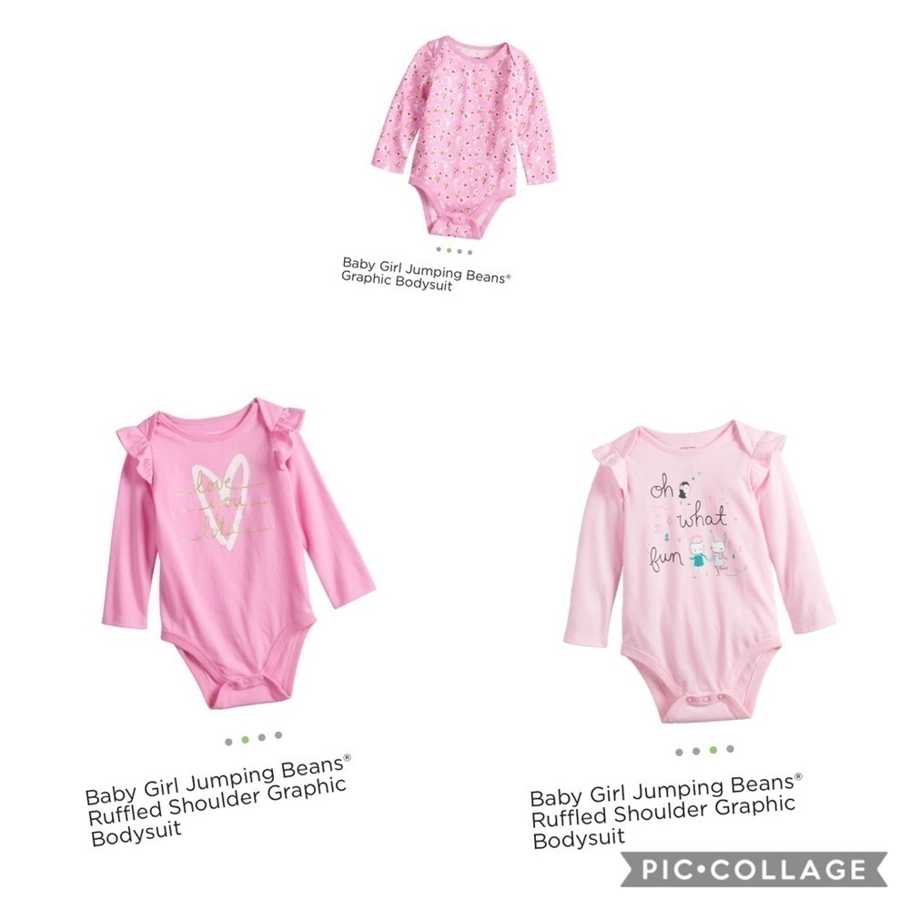 Jumping Beans set of 3 NWT bodysuit 18 month pinks